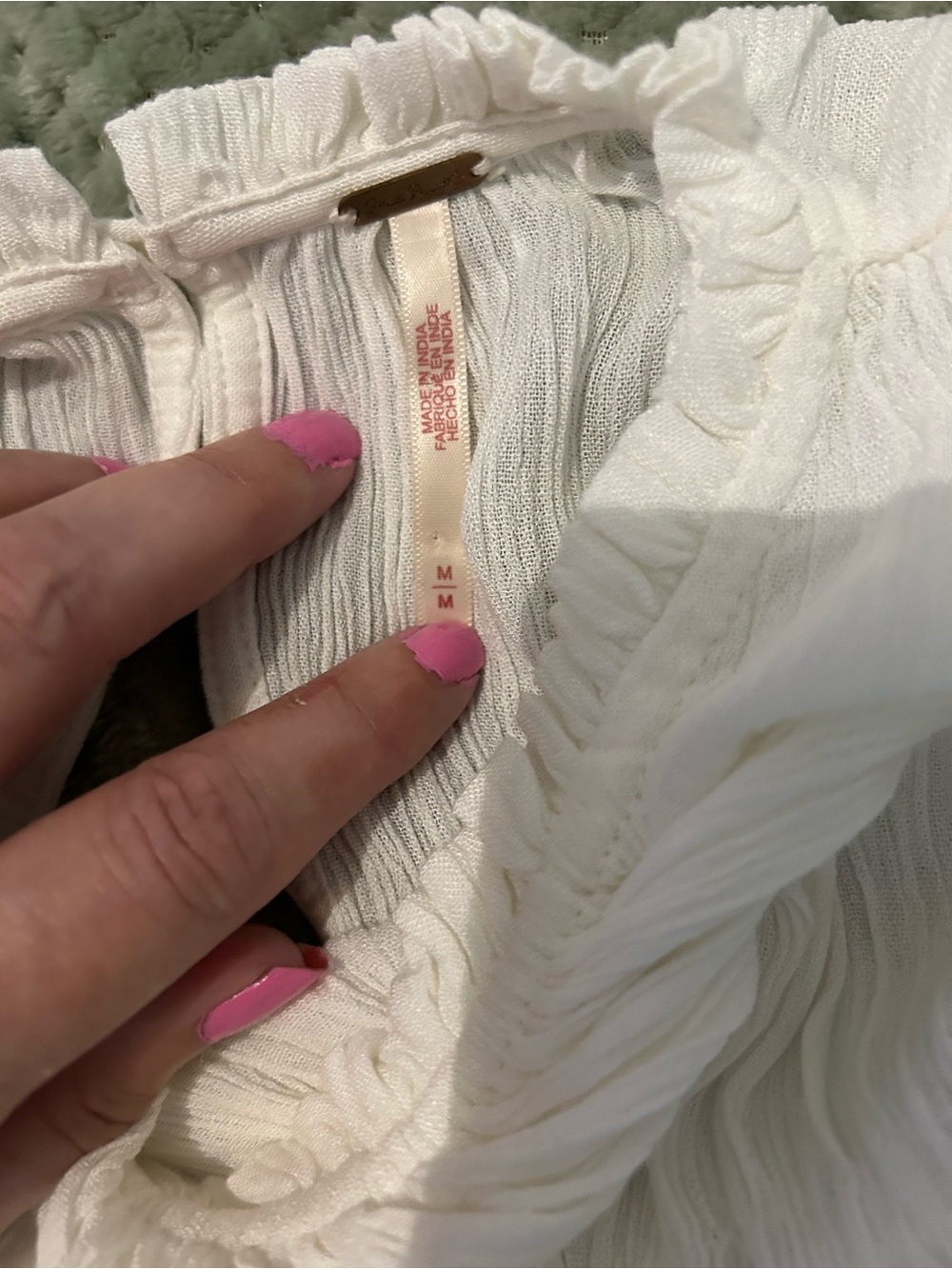 Free People Ivory Gauze Ruffled Peasant Blouse - Picture 2 of 4
